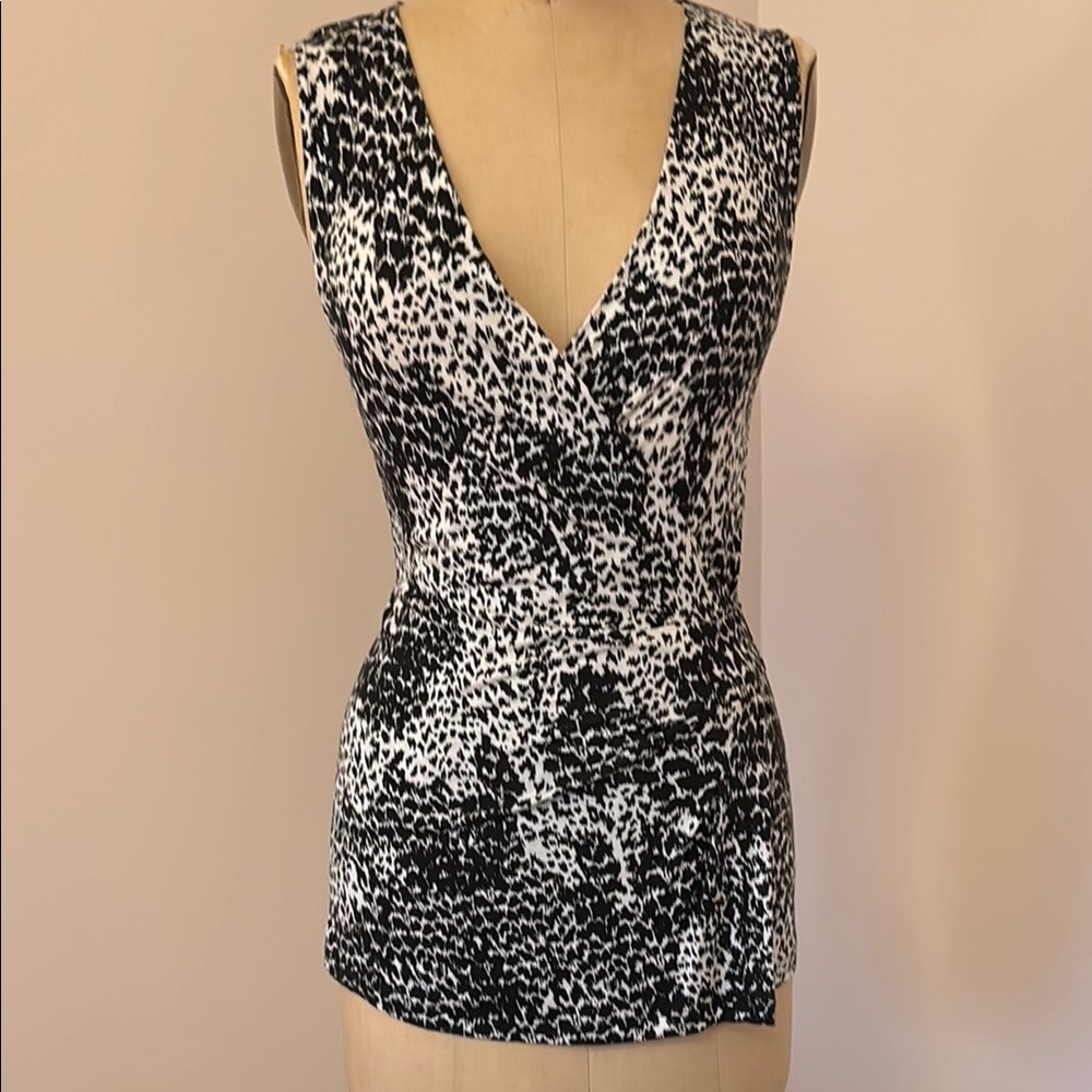 Black & White Animal Print Women's Top